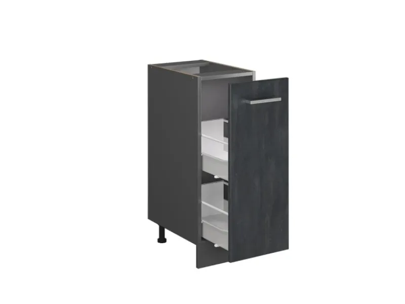 Best Vicco Apothekeschrank R-Line Medizinschrank für die Küche Schwarz Beton 30 cm ohne Arbeitsplatte Beton Anthrazit
