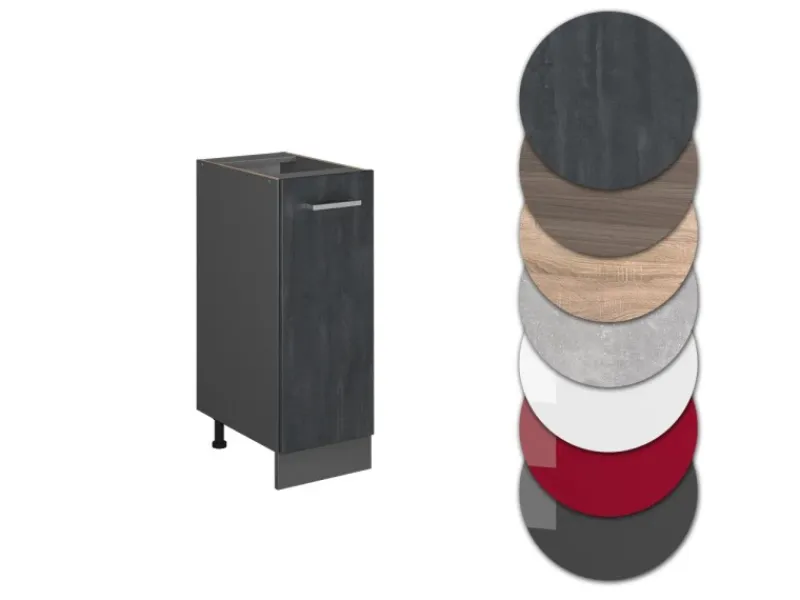 Best Vicco Apothekeschrank R-Line Medizinschrank für die Küche Schwarz Beton 30 cm ohne Arbeitsplatte Beton Anthrazit