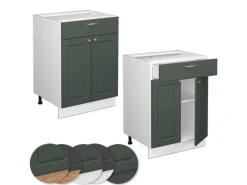 Vicco Badschrank Fame-Line -Gold Landhaus/Weiß 60 x 82 cm mit Schublade ohne Arbeitsplatte< Wäschetrockner|Gefrierschränke