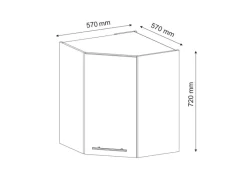 Vicco Eckhängeschrank Fame-Line Hochglanz/Goldkraft Eiche 57 cm< Küchenschränke