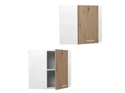 Best Vicco Eckhängeschrank R-Line Küchen-Eckschrank Artisan-Eiche/Weiß 57 cm Artisan Eiche