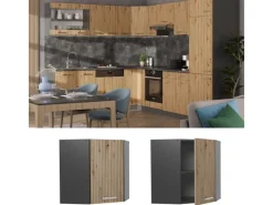 Vicco Eckhängeschrank R-Line Küchen-Eckschrank Artisan-Eiche/Anthrazit 57 cm Artisan Eiche
