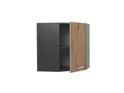 Vicco Eckhängeschrank R-Line Küchen-Eckschrank Artisan-Eiche/Anthrazit 57 cm Artisan Eiche