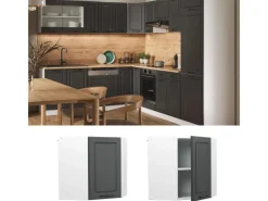 Vicco Eckhängeschrank R-Line Küchen-Eckschrank Anthrazit Landhaus/Weiß 57 cm Anthrazitgrau