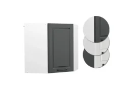 Vicco Eckhängeschrank R-Line Küchen-Eckschrank Anthrazit Landhaus/Weiß 57 cm Anthrazitgrau