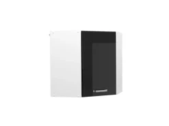 Küchenschränke<Vicco Eckhängeschrank R-Line Küchen-Eckschrank Schwarz Hochglanz/Weiß 57 cm