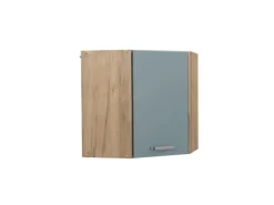 Vicco Eckhängeschrank R-Line Küchen-Eckschrank Blau-Grau/Goldkraft Eiche 57 cm Blaugrau