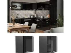 Küchenschränke<Vicco Eckhängeschrank R-Line Küchen-Eckschrank Schwarz Hochglanz/Anthrazit 57 cm