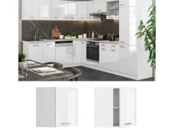 Best Vicco Eckhängeschrank R-Line Küchen-Eckschrank Hochglanz/ 57 cm Weiß