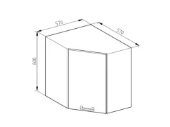 Best Vicco Eckhängeschrank R-Line Küchen-Eckschrank Hochglanz/ 57 cm Weiß