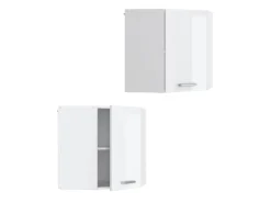 Best Vicco Eckhängeschrank R-Line Küchen-Eckschrank Hochglanz/ 57 cm Weiß