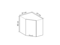Best Vicco Eckhängeschrank R-Line Küchen-Eckschrank Artisan-Eiche/Goldkraft Eiche 57 cm Artisan Eiche