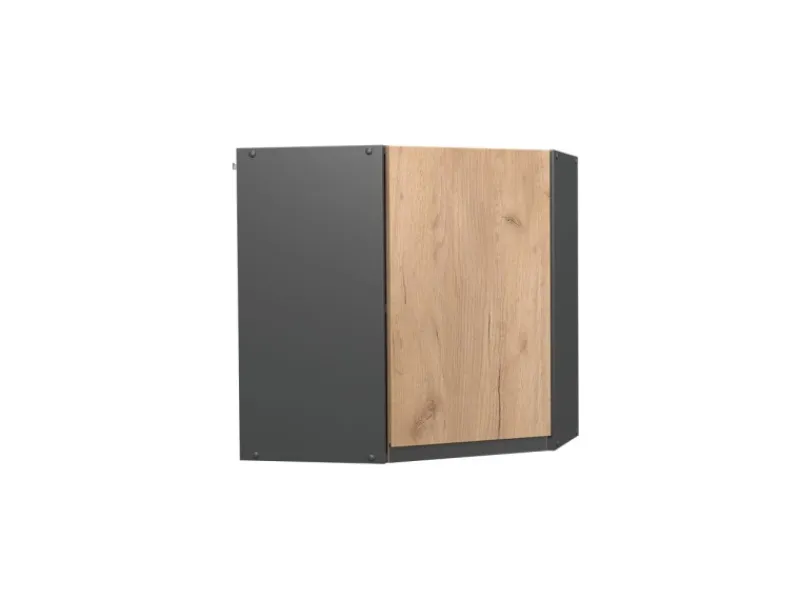 Küchenschränke<Vicco Eckhängeschrank R-Line Küchen-Eckschrank Goldkraft /Anthrazit 57 cm J-Shape