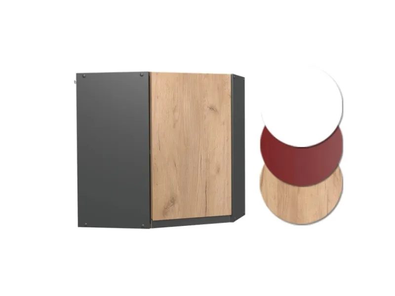 Küchenschränke<Vicco Eckhängeschrank R-Line Küchen-Eckschrank Goldkraft /Anthrazit 57 cm J-Shape