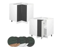 Vicco Eckunterschrank Fame-Line -Gold/Weiß 81 cm AP Anthrazit