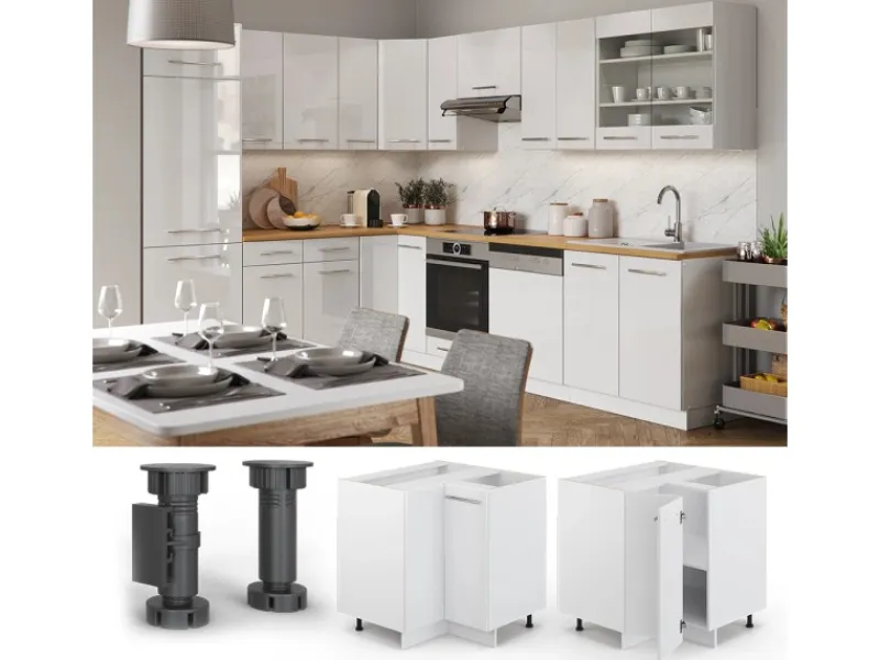 Vicco Eckunterschrank Fame-Line Hochglanz/ 81 cm ohne Arbeitsplatte< Küchenregale|Küchenschränke