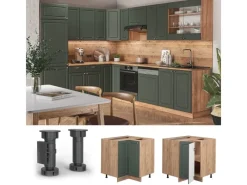 Küchenschränke<Vicco Eckunterschrank Fame-Line Grün-Gold Landhaus/Goldkraft Eiche 81 cm AP Anthrazit