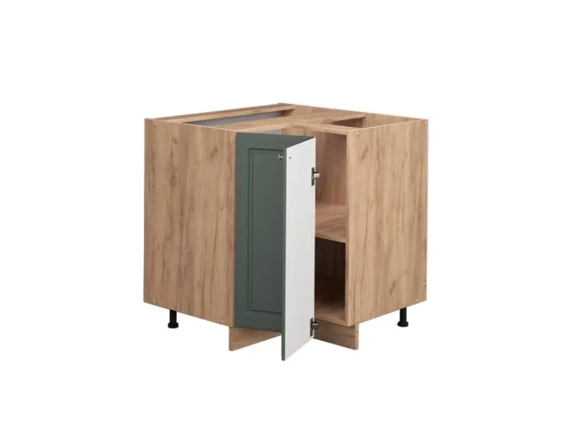 Küchenschränke<Vicco Eckunterschrank Fame-Line Grün-Gold Landhaus/Goldkraft Eiche 81 cm AP Anthrazit