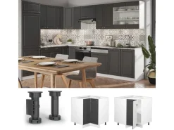 Vicco Eckunterschrank Fame-Line -Gold/Weiß 81 cm ohne Arbeitsplatte< Küchenregale