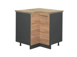 Vicco Eckunterschrank Fame-Line Goldkraft /Anthrazit 81 cm AP Eiche