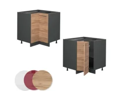 Vicco Eckunterschrank Fame-Line Goldkraft /Anthrazit 81 cm AP Eiche