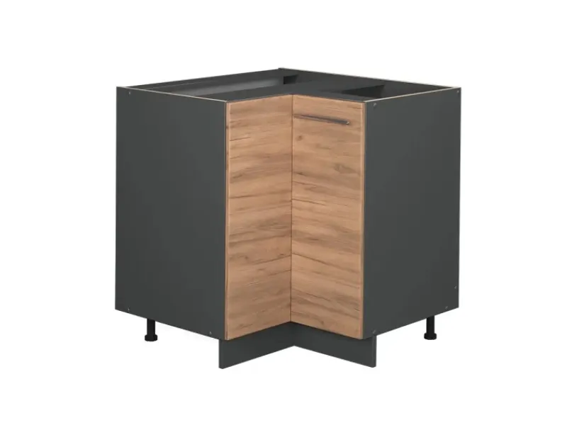Küchenschränke<Vicco Eckunterschrank Fame-Line Goldkraft /Anthrazit 81 cm ohne Arbeitsplatte
