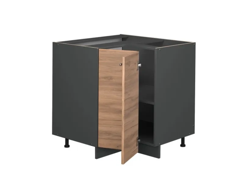 Küchenschränke<Vicco Eckunterschrank Fame-Line Goldkraft /Anthrazit 81 cm ohne Arbeitsplatte