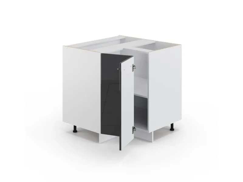 Küchenregale<Vicco Eckunterschrank Fame-Line Hochglanz/Weiß 81 cm AP