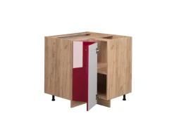 Discount Vicco Eckunterschrank Fame-Line Bordeaux Hochglanz/Goldkraft Eiche 81 cm AP Eiche Bordeaux-Glanz