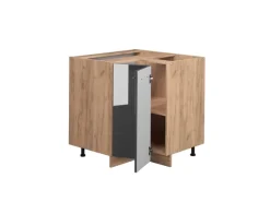 Sale Vicco Eckunterschrank Fame-Line Hochglanz/Goldkraft Eiche 81 cm AP Eiche Anthrazit