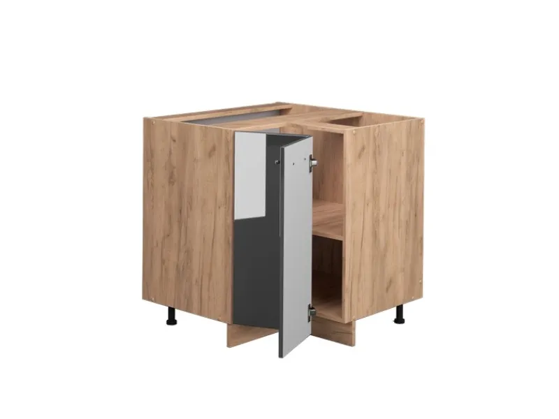 Sale Vicco Eckunterschrank Fame-Line Hochglanz/Goldkraft Eiche 81 cm AP Eiche Anthrazit