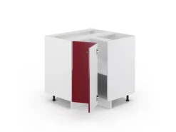 Hot Vicco Eckunterschrank Fame-Line Bordeaux Hochglanz/Weiß 81 cm ohne Arbeitsplatte Bordeaux-Glanz