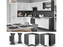 Küchenregale|Küchenschränke<Vicco Eckunterschrank Fame-Line Hochglanz/Anthrazit 81 cm ohne Arbeitsplatte