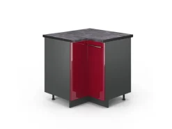 Vicco Eckunterschrank Fame-Line Bordeaux Hochglanz/Anthrazit 81 cm AP Anthrazit< Küchenregale