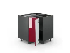 Vicco Eckunterschrank Fame-Line Bordeaux Hochglanz/Anthrazit 81 cm AP Anthrazit< Küchenregale