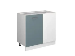 Vicco Eckunterschrank R-Line Küchen Eckschrank Blau-Grau/Weiß 86 cm ohne Arbeitsplatte< Küchenschränke