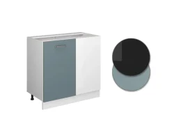Vicco Eckunterschrank R-Line Küchen Eckschrank Blau-Grau/Weiß 86 cm ohne Arbeitsplatte< Küchenschränke