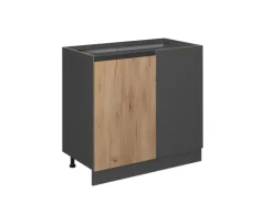 Vicco Eckunterschrank R-Line Goldkraft /Anthrazit 86 cm J-Shape ohne Arbeitsplatte< Küchenschränke
