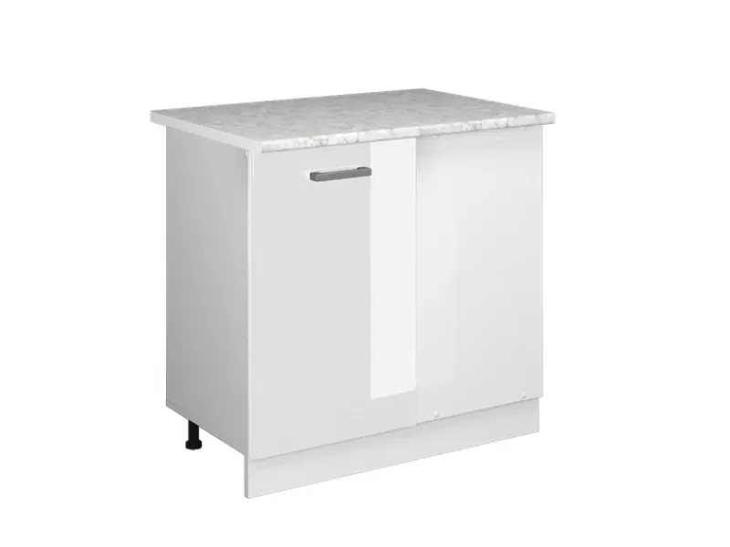 Vicco Eckunterschrank R-Line Küchen Eckschrank Hochglanz/ 86 cm AP Marmor< Küchenschränke