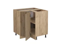 Küchenschränke<Vicco Eckunterschrank R-Line Artisan-Eiche/Goldkraft Eiche 76 cm ohne Arbeitsplatte