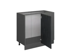 Küchenschränke<Vicco Eckunterschrank R-Line Schwarz Beton/Anthrazit 86 cm ohne Arbeitsplatte
