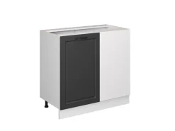 Clearance Vicco Eckunterschrank R-Line Anthrazit Landhaus/Weiß 86 cm ohne Arbeitsplatte Anthrazitgrau