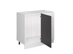 Clearance Vicco Eckunterschrank R-Line Anthrazit Landhaus/Weiß 86 cm ohne Arbeitsplatte Anthrazitgrau