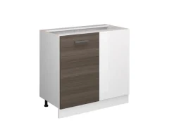 Vicco Eckunterschrank R-Line Küchen Eckschrank Grau/Weiß 86 cm ohne Arbeitsplatte< Küchenschränke