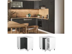 Küchenschränke<Vicco Eckunterschrank R-Line Anthrazit Landhaus/Weiß 76 cm ohne Arbeitsplatte