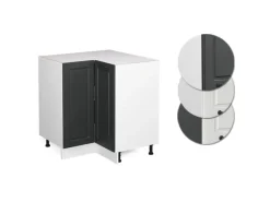 Küchenschränke<Vicco Eckunterschrank R-Line Anthrazit Landhaus/Weiß 76 cm ohne Arbeitsplatte