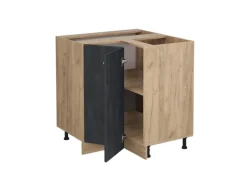 Clearance Vicco Eckunterschrank R-Line Schwarz Beton/Goldkraft Eiche 76 cm AP Eiche Beton Anthrazit