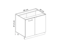 Discount Vicco Eckunterschrank R-Line Bordeaux Hochglanz/Anthrazit 86 cm ohne Arbeitsplatte Bordeaux-Glanz