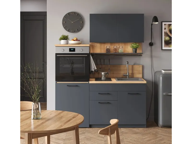 Vicco Egbert Küchenzeile 160 cm mit Ausziehbarem TischEgbert ohne E-Geräte< Miniküchen|Single-Küchen