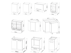 Winkelküchen<Vicco Fame-Line Eckküche Anthrazit Landhaus/Goldkraft Eiche 160 x 190 cm AP Anthrazit ohne E-Geräte